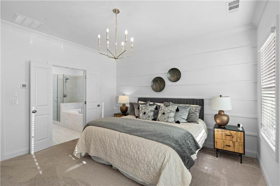 Furnished interior view inside a new home in Brackley Townhomes, Cumming (Image 50). Furnished interior view inside a new home in Brackley Townhomes, Cumming (Image 50).