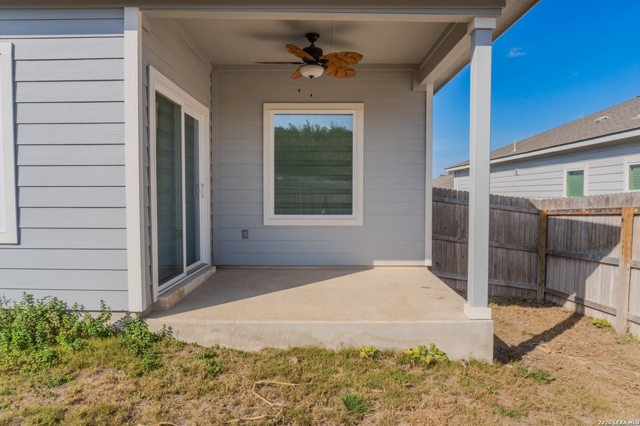 Exterior details and patio area of a home in The Meadows at Hunters Ranch, San Antonio (Image 25). Exterior details and patio area of a home in The Meadows at Hunters Ranch, San Antonio (Image 25).