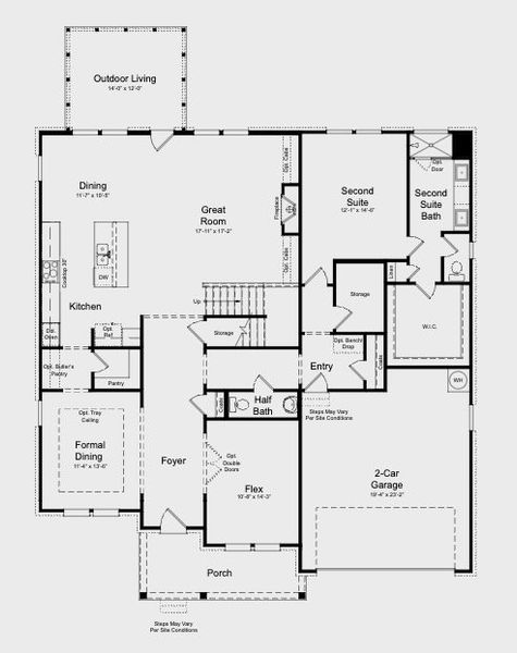 2D floor plan layout for the Easton by Taylor Morrison in Reserve at Hickory Walk, Kennesaw, GA (Image 4).