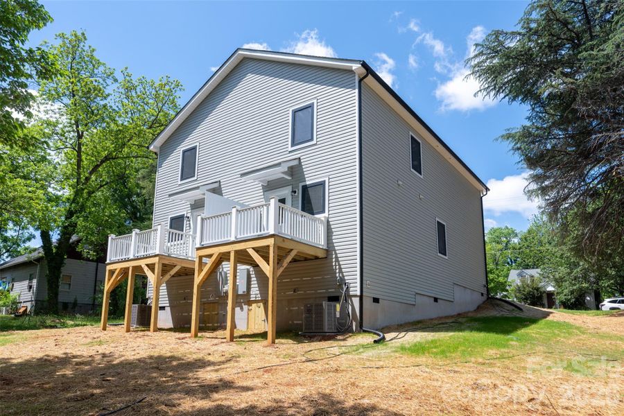 Exterior details and patio area of a home in , Hickory (Image 3).