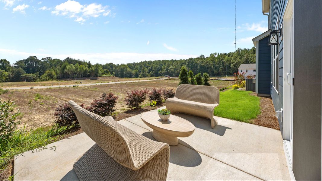 The Jordan Plan by DRB Homes in Farms at Bellingham, Mooresville, NC- Patio The Jordan Plan by DRB Homes in Farms at Bellingham, Mooresville, NC- Patio