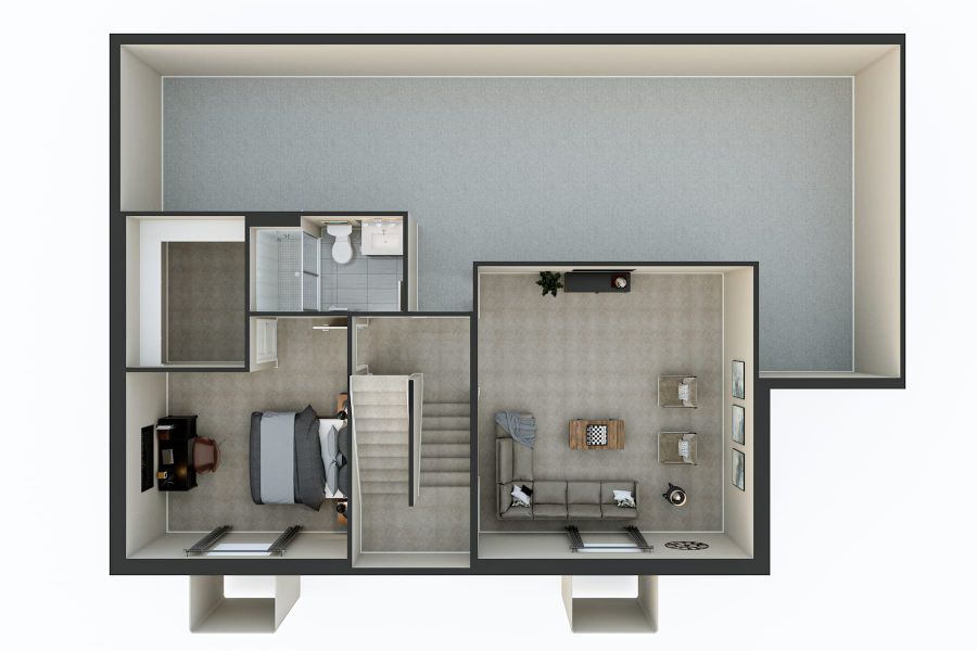 2D floor plan layout for the 3205 by Tri Pointe Homes in The Aurora Highlands, Aurora, CO (Image 3).