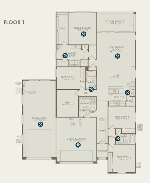 2D floor plan layout of this home in Artisan at Asante, Surprise, AZ (Image 5).
