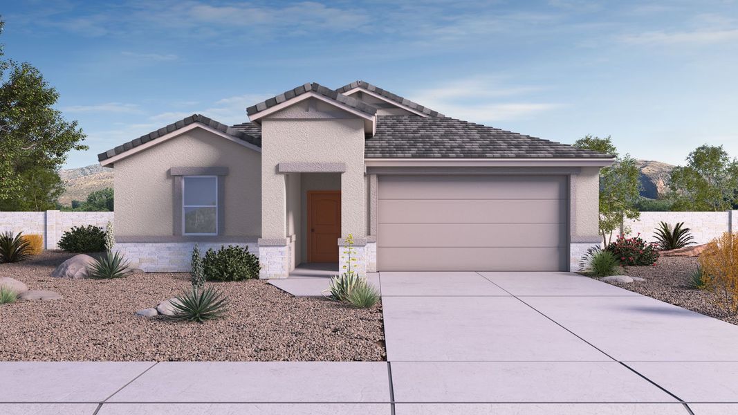 Representative exterior photo of a completed home built from the Cali by D.R. Horton in Moonlight, Maricopa, AZ (Image 26).