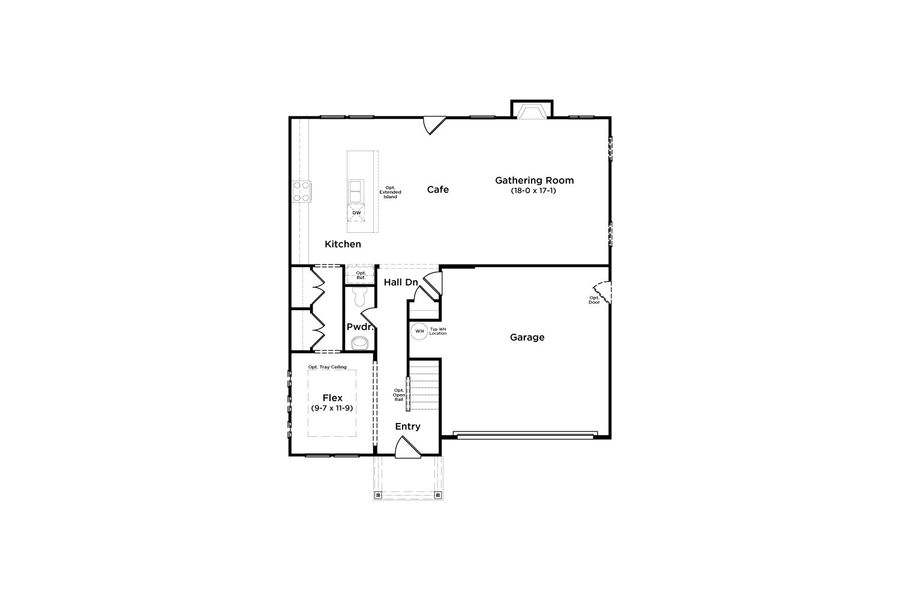 2D floor plan layout of this home in Abbotts Crossing, Conyers, GA (Image 3).