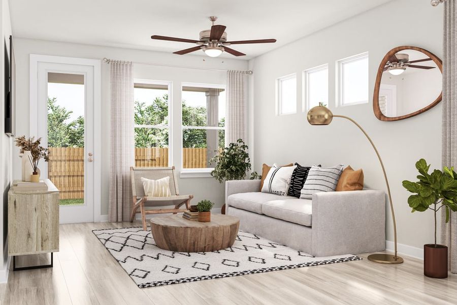 Furnished interior view inside a new home in Union Collection at Park Central, Georgetown (Image 5). Furnished interior view inside a new home in Union Collection at Park Central, Georgetown (Image 5).