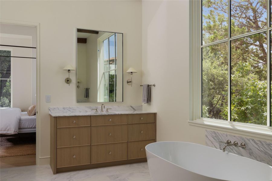 Furnished interior view inside a new home in Amarra Villas, Austin (Image 27). Furnished interior view inside a new home in Amarra Villas, Austin (Image 27).