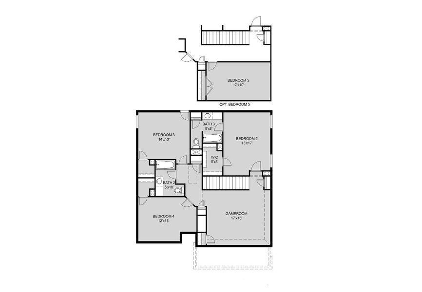 2D floor plan layout for the The Lazio - Walden On Lake Conroe by Legend Homes in Lake Conroe Area Homes, Montgomery, TX (Image 4).