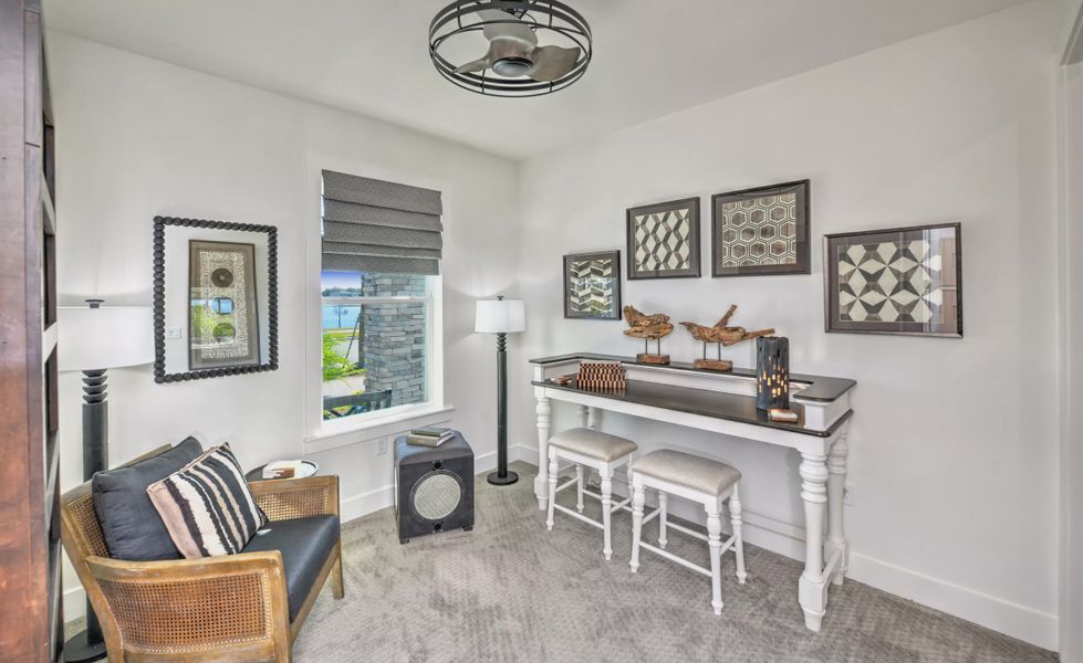 Furnished interior view inside a new home in Laureate Park, Orlando (Image 25). Furnished interior view inside a new home in Laureate Park, Orlando (Image 25).