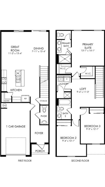 2D floor plan layout of this home in Meritage Homes at Central Park, Port St. Lucie, FL (Image 3).