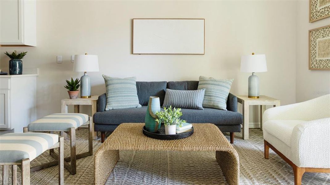 Furnished interior view inside a new home in The Gardens at Bay Street, Sarasota (Image 5).