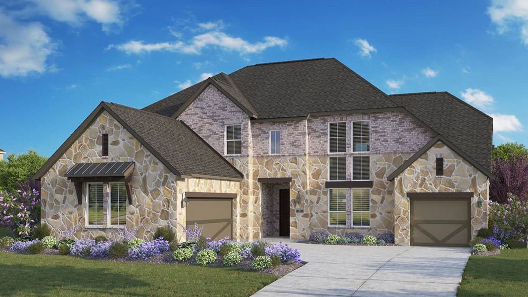 Representative exterior photo of a completed home built from the Oriole by DRB Homes in Oaks at San Gabriel, Georgetown, TX (Image 2).