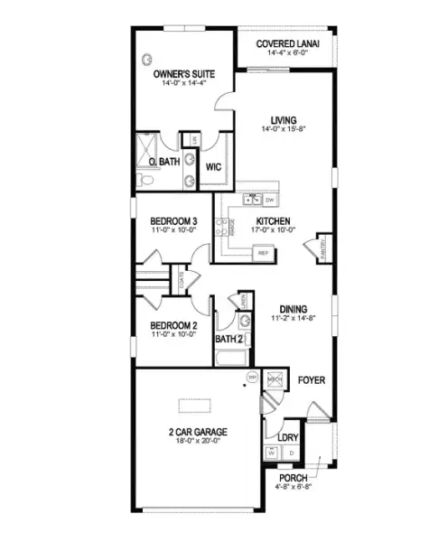 2D floor plan layout of this home in Hawthorne Ranch, Lakeland, FL (Image 4).