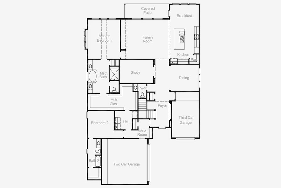 2D floor plan layout for the Garza - 60 Homesites by Coventry Homes in Cambridge Crossing, Celina, TX (Image 5). 2D floor plan layout for the Garza - 60 Homesites by Coventry Homes in Cambridge Crossing, Celina, TX (Image 5).