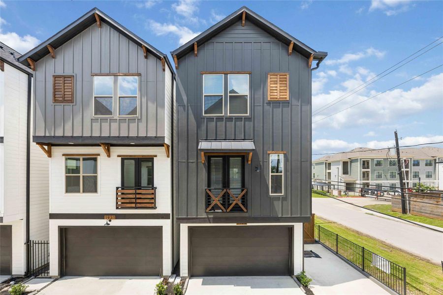 Front elevations from left to right: Plan D & Plan C.