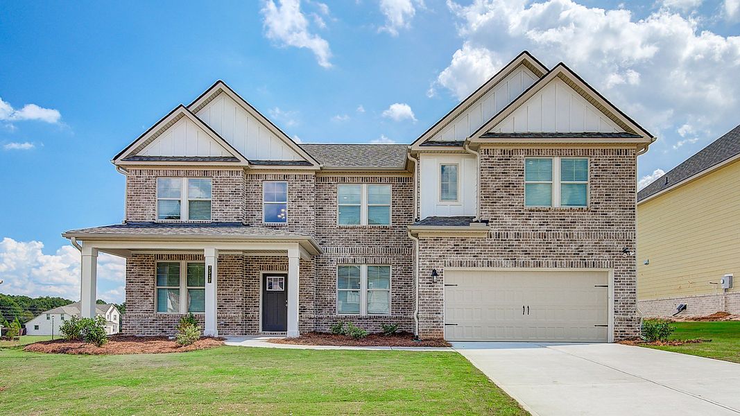 Representative exterior photo of a completed home built from the Clarity by DRB Homes in Adagio, Dacula, GA (Image 21).