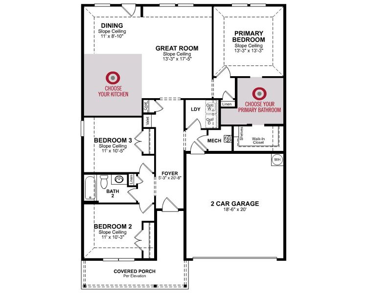 2D floor plan layout of this home in Whitewing Trails, Princeton, TX (Image 5).