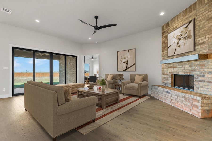 Representative furnished interior of a home built from the The Euless by Kenmark Homes in Coyote Crossing, Godley (Image 5). Representative furnished interior of a home built from the The Euless by Kenmark Homes in Coyote Crossing, Godley (Image 5).