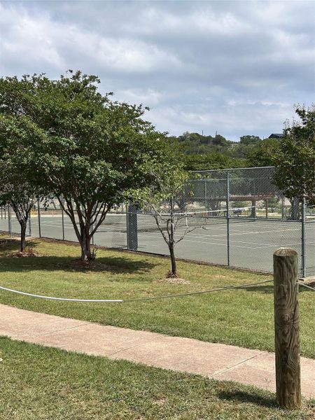 View of tennis court