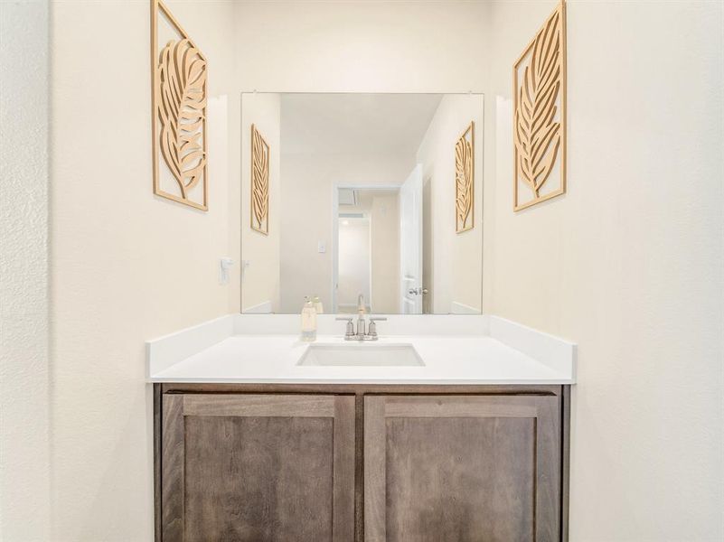 Bathroom featuring vanity