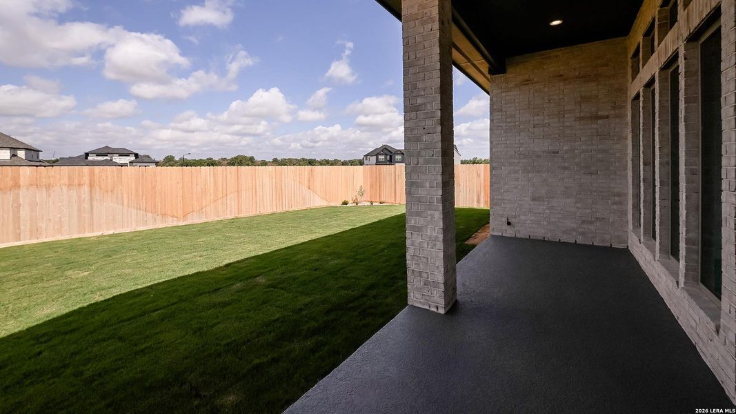Exterior details and patio area of a home in Legacy at Lake Dunlap, New Braunfels (Image 21).