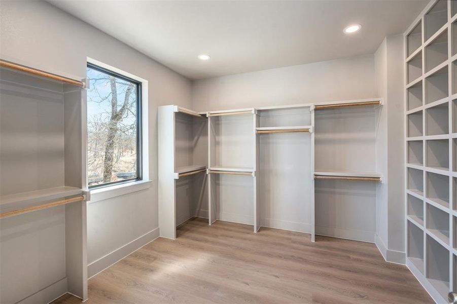 Primary Walk-in with lake view for natural light