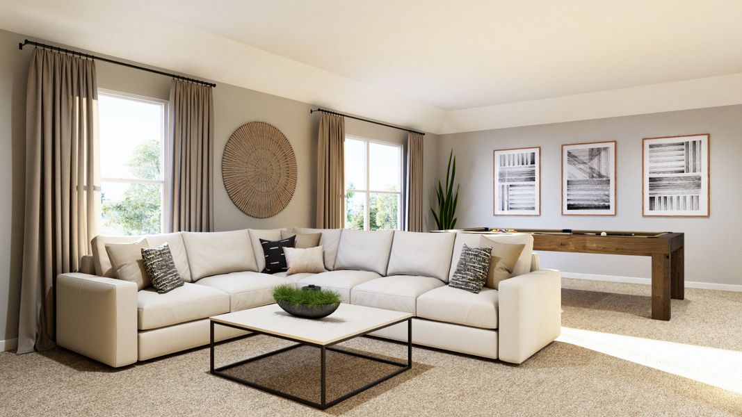 Representative furnished interior of a home built from the The Emilia by Legend Homes in Rocky Creek Crossing, Crowley (Image 19).