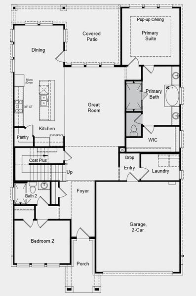 Additional Highlights Include: Spa shower at primary bath, exterior gas line, upgraded front door, pendant lights over kitchen island, and standard railing in place of half walls. Additional Highlights Include: Spa shower at primary bath, exterior gas line, upgraded front door, pendant lights over kitchen island, and standard railing in place of half walls.