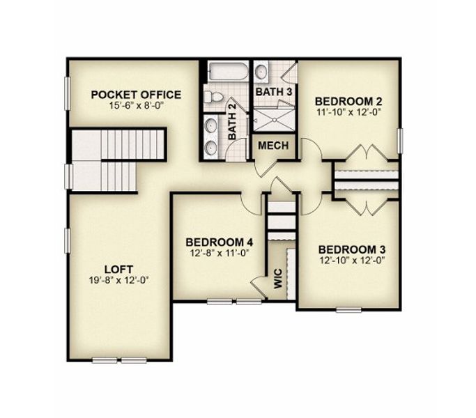 2D floor plan layout of this home in Northlake at Ovation, Winter Garden, FL (Image 5).