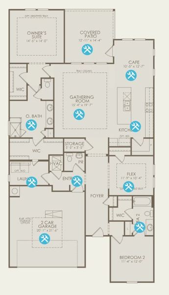2D floor plan layout for the Prestige by Del Webb in Del Webb Point Hope, Charleston, SC (Image 4). 2D floor plan layout for the Prestige by Del Webb in Del Webb Point Hope, Charleston, SC (Image 4).