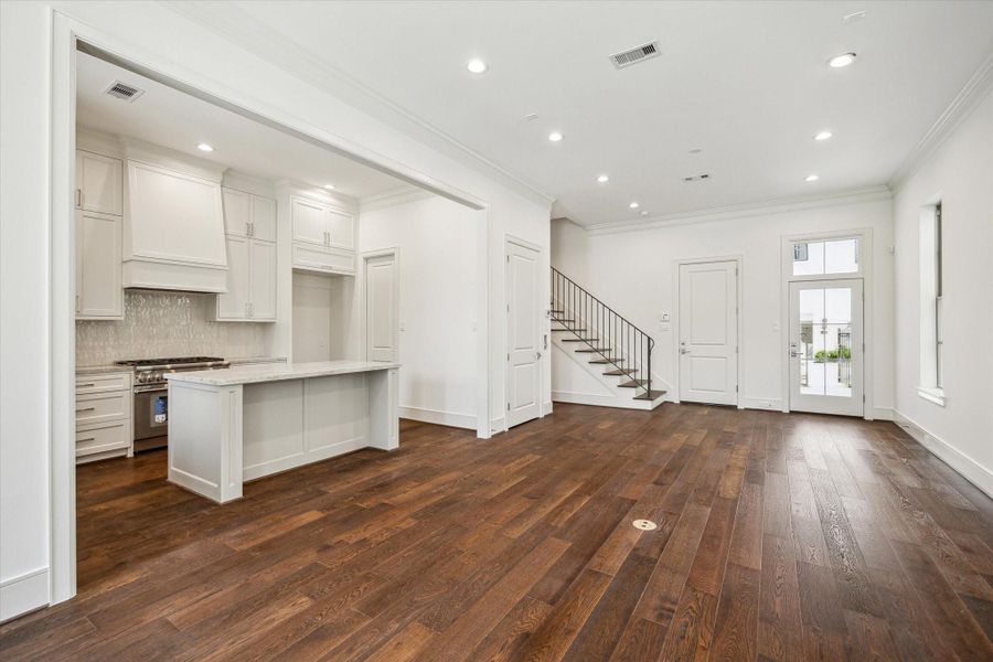 Kitchen conveniently opens to Living Room and Dining Room for entertaining.