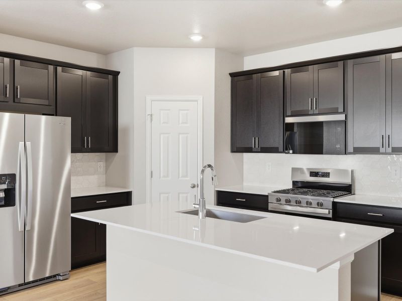 Furnished interior view inside a new home in Buffalo Highlands: The Canyon Collection, Commerce City (Image 10).