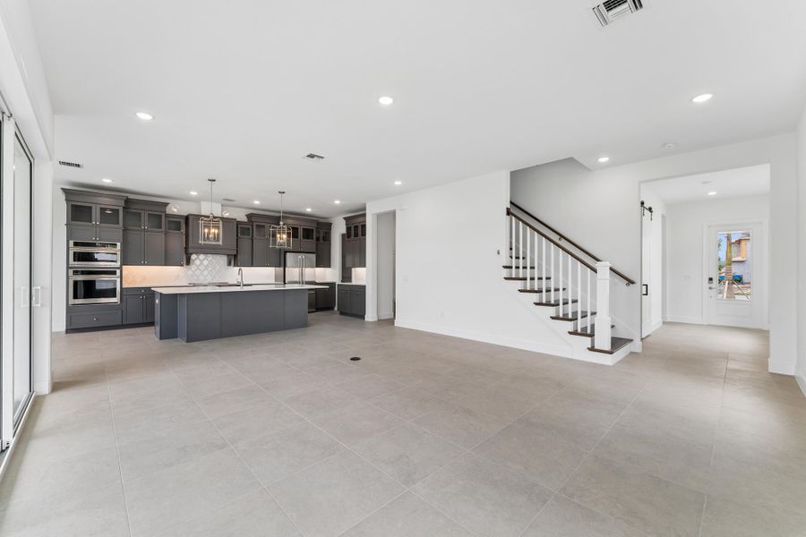 Kitchen, Great Room & Dining Area