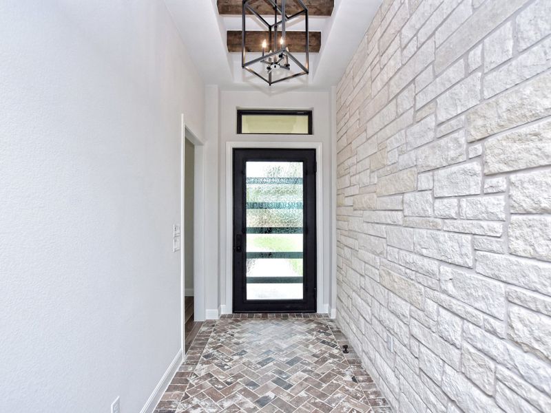 Representative exterior details of a home built from the Santa Barbara II by Giddens Homes in Scofield Farms Estates, Georgetown (Image 50).