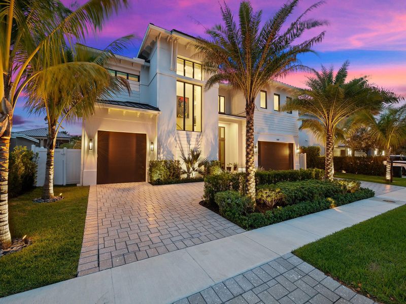 Front exterior of a new home in , Lighthouse Point, FL, highlighting curb appeal (Image 21).
