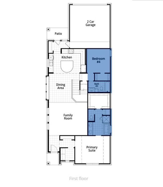 2D floor plan layout of this home in Mosaic: 40ft. lots, Prosper, TX (Image 5).