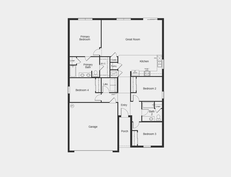 2D floor plan layout for the Plan 1707 by KB Home in Chapel Manor II, Zephyrhills, FL (Image 3). 2D floor plan layout for the Plan 1707 by KB Home in Chapel Manor II, Zephyrhills, FL (Image 3).