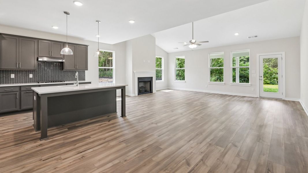 View of Kitchen and Gathering Room