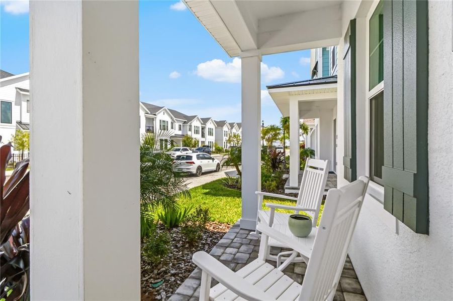 Exterior details and patio area of a home in Emerald Landing at Waterside at Lakewood Ranch – Cottage Series, Sarasota (Image 28). Exterior details and patio area of a home in Emerald Landing at Waterside at Lakewood Ranch – Cottage Series, Sarasota (Image 28).