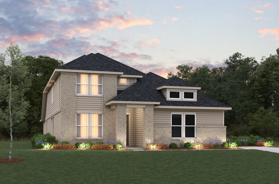 Representative exterior photo of a completed home built from the Sedona by Beazer Homes in Timber Hollow, Magnolia, TX (Image 2). Representative exterior photo of a completed home built from the Sedona by Beazer Homes in Timber Hollow, Magnolia, TX (Image 2).