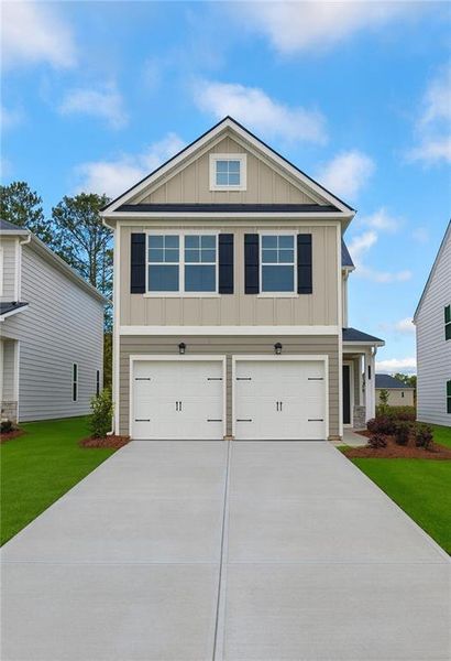 Front exterior of a new home in Fairview Lake, Conyers, GA, highlighting curb appeal (Image 21).