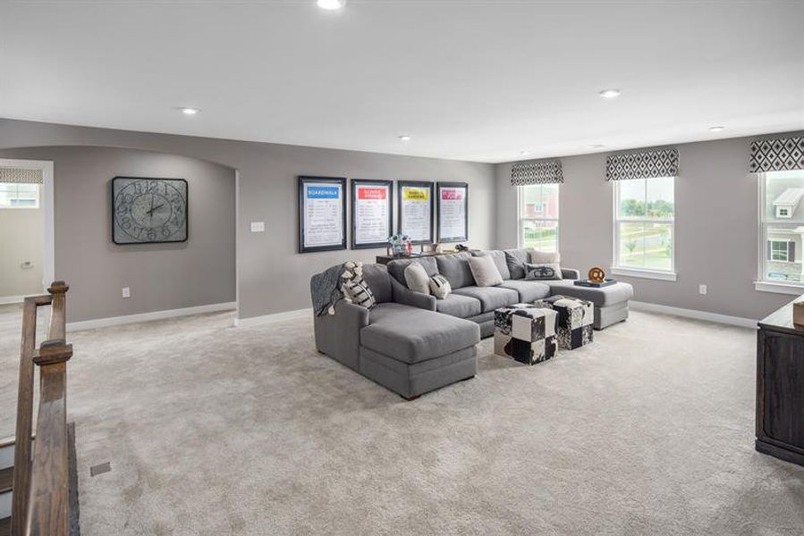 Representative furnished interior of a home built from the Versailles by Ryan Homes in Eagles Crest, Cornelia (Image 14).