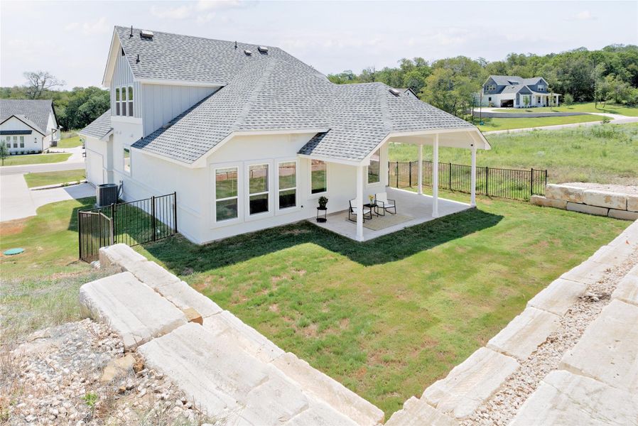 Generous 0.86 lot with partially fenced in area for your furry friends to enjoy.