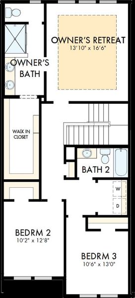 2D floor plan layout of this home in Westwood Reserve, Charlotte, NC (Image 3).