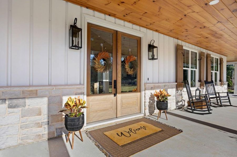 Exterior details and patio area of a home in , Rydal (Image 37).