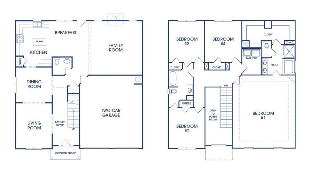 2D floor plan layout of this home in Cedar Ridge - Locust Grove Station, Locust Grove, GA (Image 4).