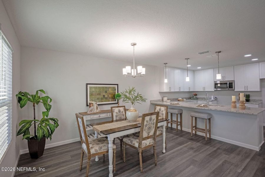 Furnished interior view inside a new home in , Jacksonville (Image 7). Furnished interior view inside a new home in , Jacksonville (Image 7).