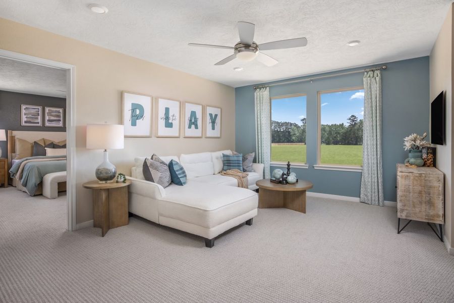 Representative furnished interior of a home built from the 2335 Modeled by KB Home in Madera Trails, New Caney (Image 9). Representative furnished interior of a home built from the 2335 Modeled by KB Home in Madera Trails, New Caney (Image 9).