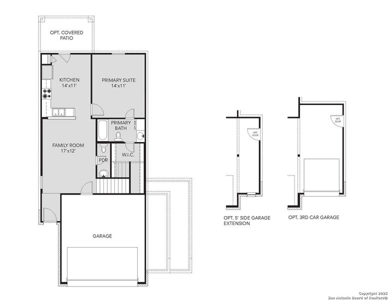 2D floor plan layout of this home in Melissa Ranch, San Antonio, TX (Image 3).