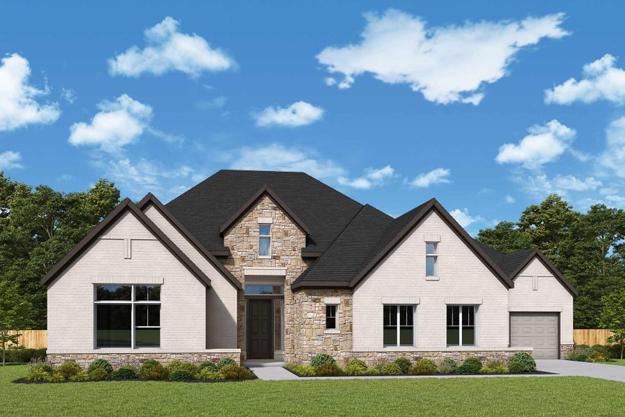 Representative exterior photo of a completed home built from the The Chatfield by David Weekley Homes in Northshore at Lakewood Village - Estate Series, Lakewood Village, TX (Image 2).